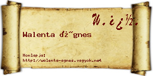 Walenta Ágnes névjegykártya